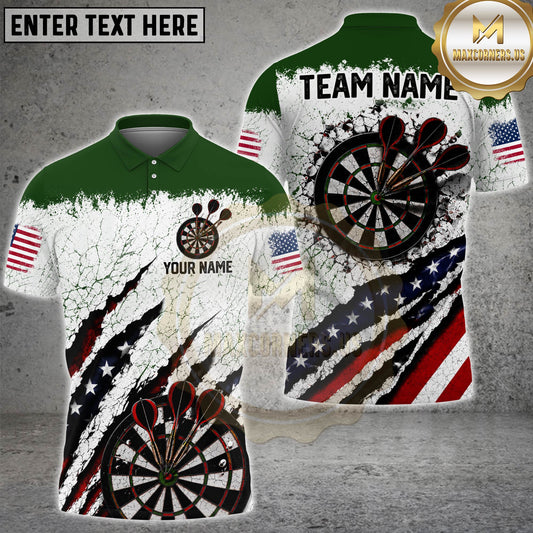 Maxcorners Darts Patriotic Target Burst Multicolor Customized Name, Team Name 3D Shirts