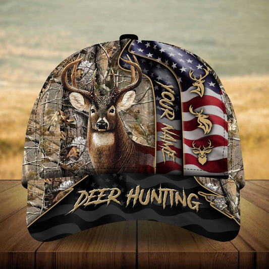 Maxcorners Unique Loralle US Deer Hunting Personalized Hats 3D Multicolored