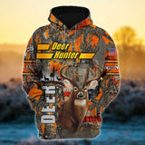 Maxcorners Custom Name US Flag Deer Hunting 3D All Over Printed Clothes