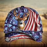 Maxcorners Premium Loralle US Flag Deer Hunting Camo Pattern 3D Multicolor Personalized Cap