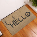 Maxcorners Hunting Rubber Doormat, Deer Hunting Forest Deer Hello Brown Pattern Welcome Doormat, Indoor Outdoor Door Mat, Home Decor
