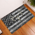 Maxcorners Personalized Hunting Rubber Doormat, Deer Hunting Skull Deer Camo Camouflage Welcome Doormat, Custom Name Indoor Outdoor Door Mat, Home Decor