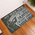 Maxcorners Hunting Rubber Doormat, Hunting My Wife Said She'd Leave Me If I Went Huntin' Hunter Welcome Doormat, Indoor Outdoor Door Mat, Home Decor