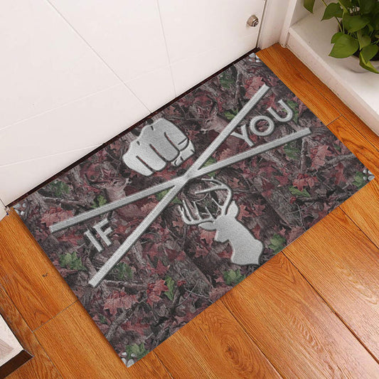 Maxcorners Personalized Hunting Rubber Doormat, Hunting If You Hunter Camo Pattern Welcome Doormat, Custom Name Indoor Outdoor Door Mat, Home Decor