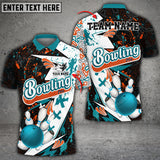 Max Corner Bowling and Pins Graffity Live Art Pattern Multicolored Bowling jerseys Custom Name And Team 3D Polo Shirt