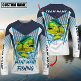 Maxcorners Mahi-Mahi Fishing Blue Water Pro Sport Jersey Personalized Name, Team Name Long Sleeve Shirt