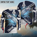 Maxcorners Chinook Fishing Bright Line Pattern Sport Jersey Personalized Name And Team Name Long Sweat Shirt