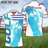 Maxcorners Sport Jersey Skin Golf Ball Golf Lover Shadow Art US Flag Multicolor Option Customized Name 3D Shirt