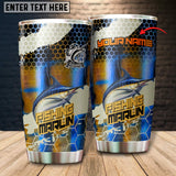 Maxcorners Marlin Fishing Skin Pattern Tumbler Customize Name