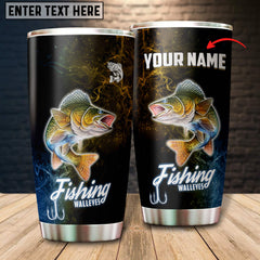 Maxcorners Walleyes Fishing Color Smoke Pattern Tumbler Customize Name