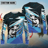 Maxcorners Trout Fishing Hexagon Pattern Pro Sport Jersey Sun Protection Personalized Name, Team Name Long Sleeve Shirt