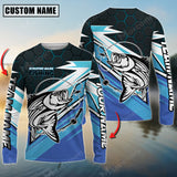 Maxcorners Striped Bass Fishing Hexagon Pattern Pro Sport Jersey Sun Protection Personalized Name, Team Name Long Sleeve Shirt