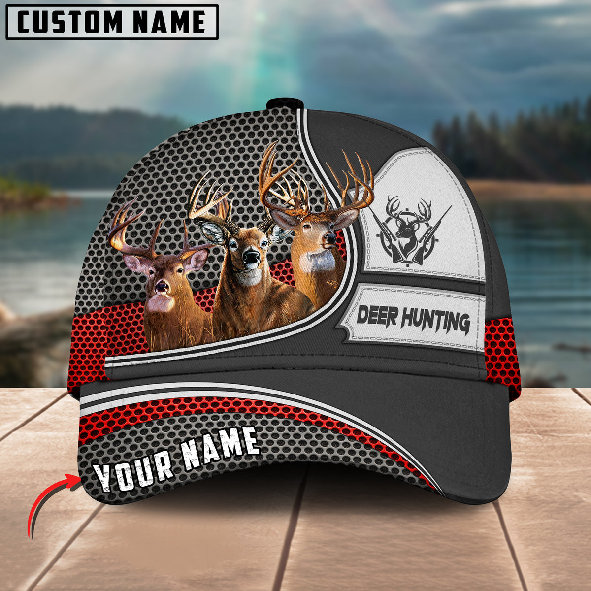 Maxcorners Ultimate Wild Deer Hunting Multicolor Personalized Name 3D Cap