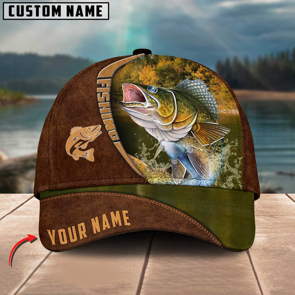 Maxcorners Personalized Walleyes Brown Classic 3D Cap