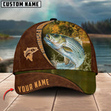 Maxcorners Personalized Stripped Bass Brown Classic 3D Cap
