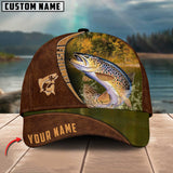 Maxcorners Personalized Trout Fish Brown Classic 3D Cap
