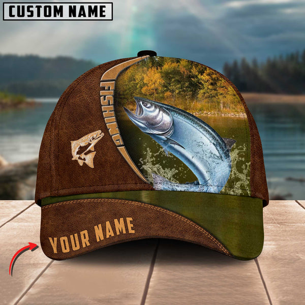 Maxcorners Personalized Salmon Brown Classic 3D Cap