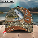 Maxcorners Personalized Salmon Fishing Nature Leather Pattern Classic 3D Cap