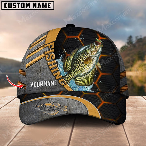 Maxcorners Personalized Crappie Fishing Peaked Retro Classic 3D Cap