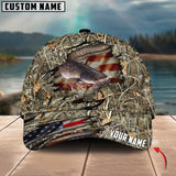 Maxcorners Personalized Catfish Fishing Premium Crack Camo Classic 3D Cap