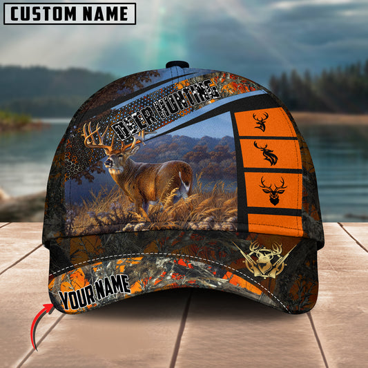 Maxcorners Deer Hunting Spot Pattern Multicolor Personalized Name 3D Cap (2 colors)