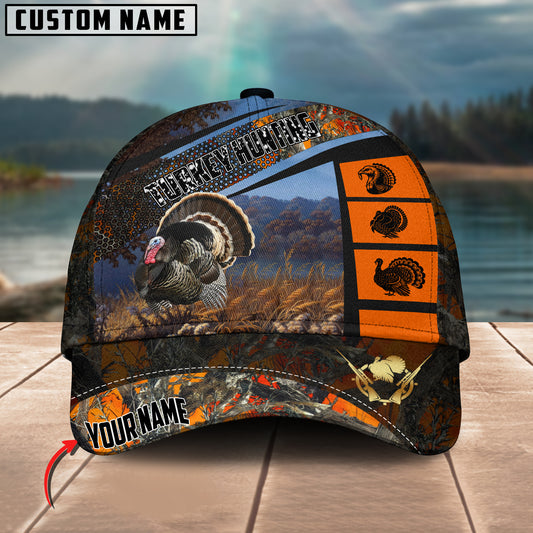 Maxcorners Turkey Hunting Spot Pattern Multicolor Personalized Name 3D Cap (2 colors)