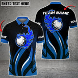 Max Corner Customized Name Premium Golf Flame Ball Multicolor Sport Jersey Pattern Custom 3D Polo Shirt