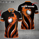 Max Corner Customized Name Premium Golf Flame Ball Multicolor Sport Jersey Pattern Custom 3D Polo Shirt