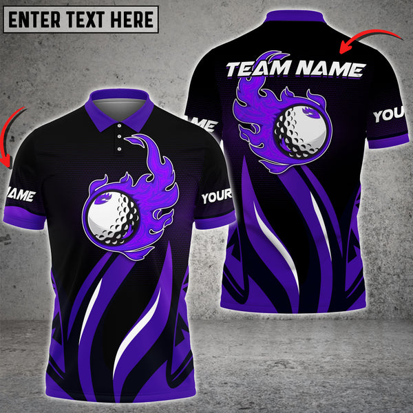 Max Corner Customized Name Premium Golf Flame Ball Multicolor Sport Jersey Pattern Custom 3D Polo Shirt