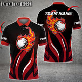 Max Corner Customized Name Premium Golf Flame Ball Multicolor Sport Jersey Pattern Custom 3D Polo Shirt