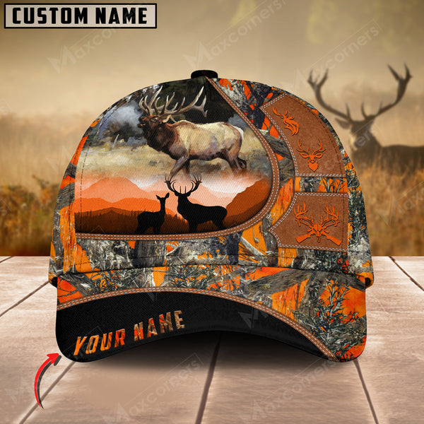 Maxcorners Elk Leather Pattern Art Hunting Personalized Cap 3D Multicolored