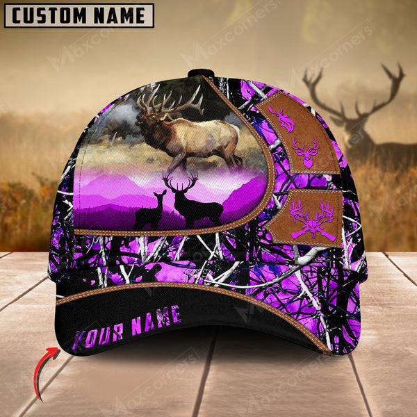 Maxcorners Elk Leather Pattern Art Hunting Personalized Cap 3D Multicolored