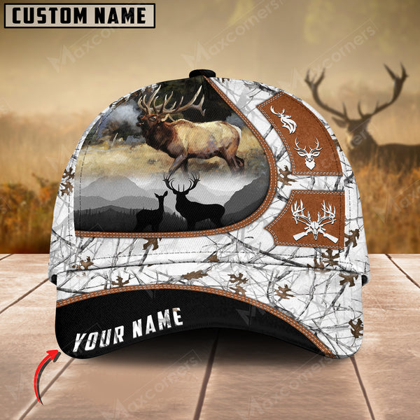 Maxcorners Elk Leather Pattern Art Hunting Personalized Cap 3D Multicolored