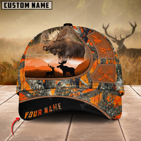 Maxcorners Moose Leather Pattern Art Hunting Personalized Cap 3D Multicolored