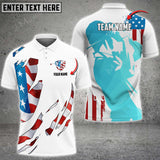 Max Corner Customized Name Cracked US Flag Art Golf Lover Multicolor Sport Jersey Pattern Custom 3D Polo Shirt