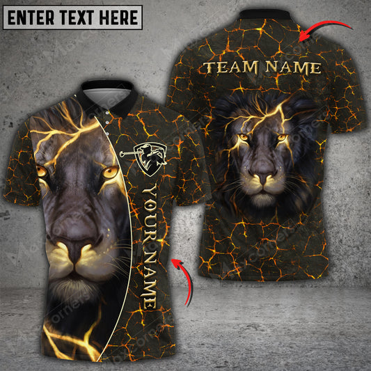 Max Corner Customized Name Lion Lightning Golf Lover Multicolor Sport Jersey Pattern Custom 3D Polo Shirt