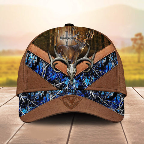 Maxcorners Cross Deer Hunting X-Leather Personalized Hats 3D Multicolored