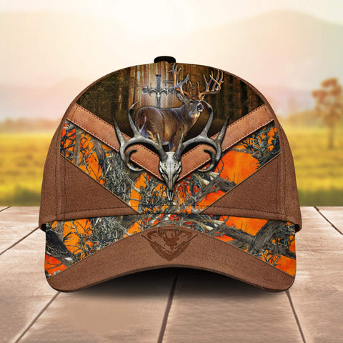 Maxcorners Cross Deer Hunting X-Leather Personalized Hats 3D Multicolored