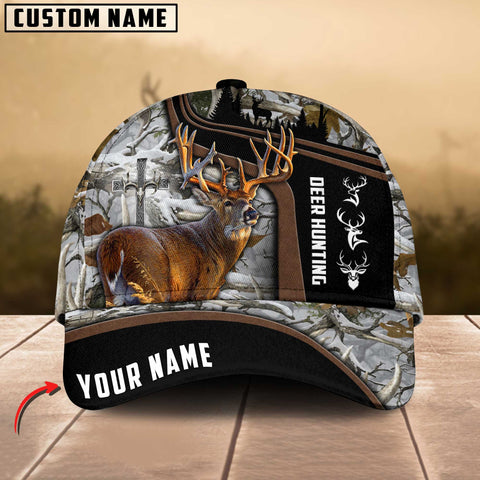 Maxcorners Deer Hunting Cross Art Leather Pattern Art Hunting Personalized Cap 3D Multicolored