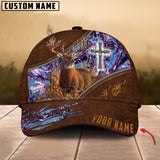 Maxcorners Cross Deer Hunting Art Leather Pattern Personalized Cap 3D Multicolored