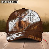 Maxcorners Cross Deer Hunting Art Leather Pattern Personalized Cap 3D Multicolored