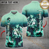 Maxcorners Bowling Ball & Pins Flame Pattern Jersey Style Personalized Name, Team Name 3D Polo Shirt (4 Colors)