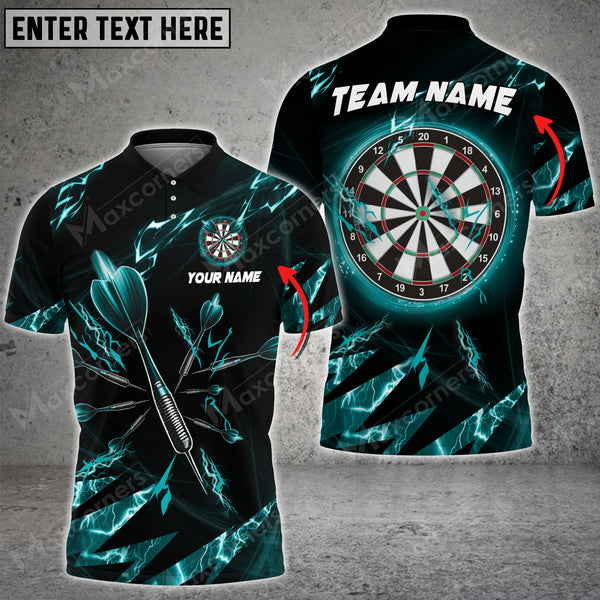 Maxcorners Darts Cracked Glass Patten Color Options Personalized Name, Team Name Unisex 3D Shirt