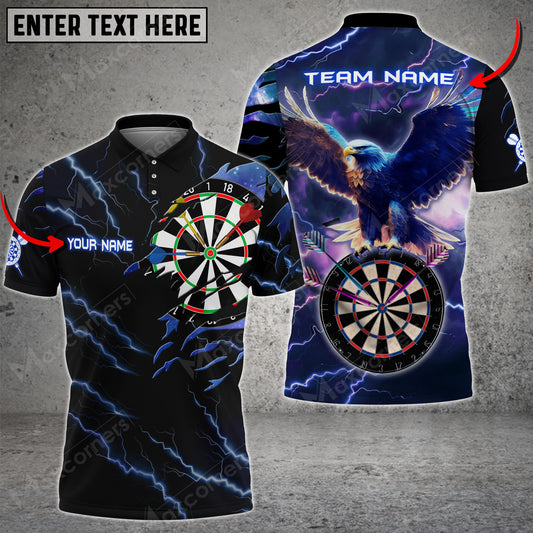 Maxcorners Darts Eagle Rising Lightning Color Options Personalized Name, Team Name Unisex 3D Shirt