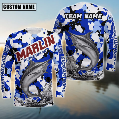 Maxcorners Marlin Fishing Tournament Personalized Name And Team Name Long Sweat Shirt