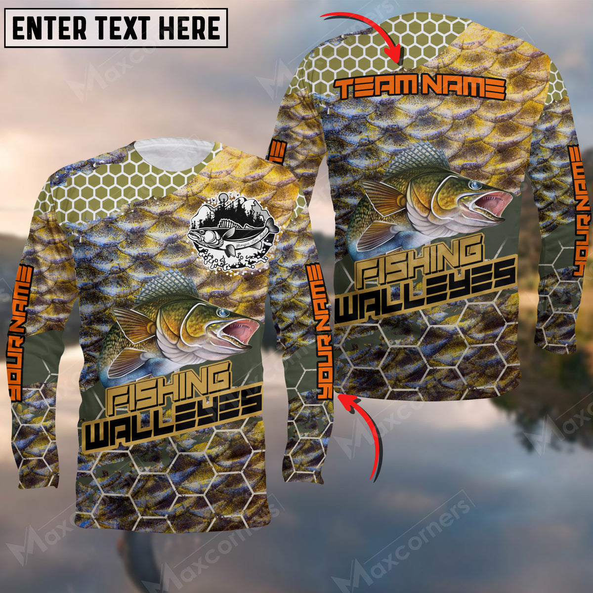 Maxcorners Walleyes Sport Jersey Personalized Name And Team Name Long Sweat Shirt