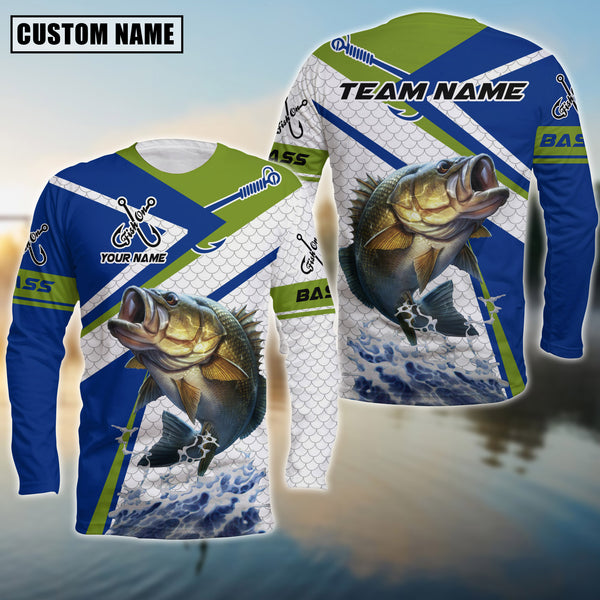 Maxcorners Bass Green Line Sport Jersey Personalized Name And Team Name Long Sweat Shirt