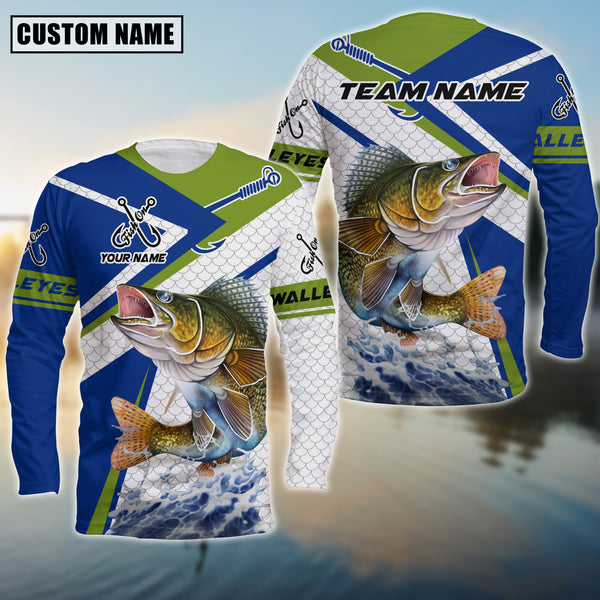 Maxcorners Walleyes Green Line Sport Jersey Personalized Name And Team Name Long Sweat Shirt