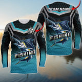 Maxcorners Marlin Fishing Art Uniform Fishing Skin Pattern Sport Jersey Personalized Name And Team Name Long Sweat Shirt