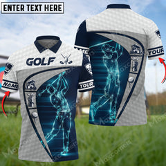 Max Corner Customized Name Golf Lover Light Art Multicolor Golf ball Jersey Pattern Custom 3D Polo Shirt